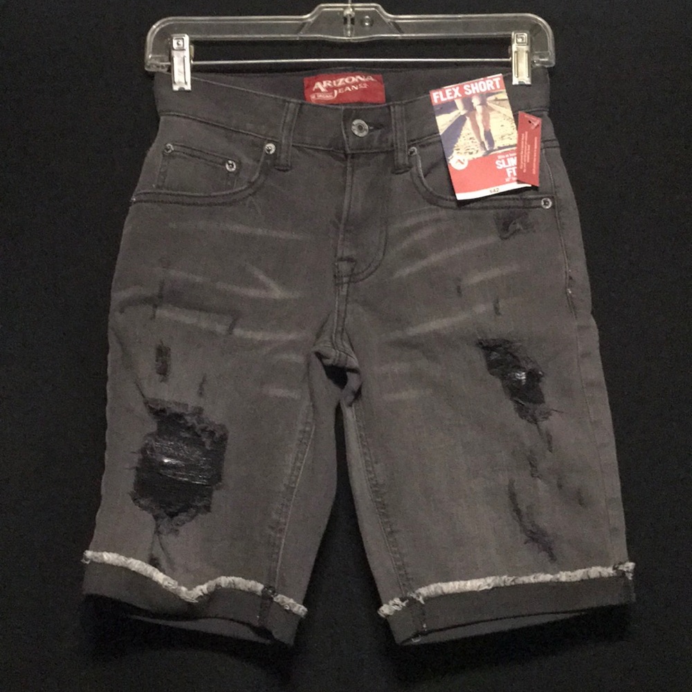 nwt black distressed arizona jean shorts